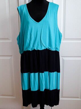 ModCloth Pink Owl Plus Size 4X Sleeveless Summer Tank Dress Turquoise Navy Boho